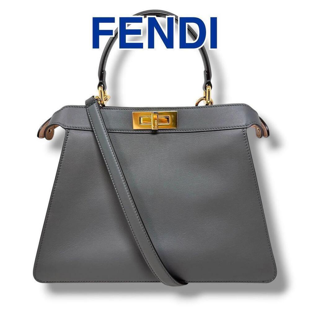 Fendi Peekaboo ISee U Handbag Dark Gray